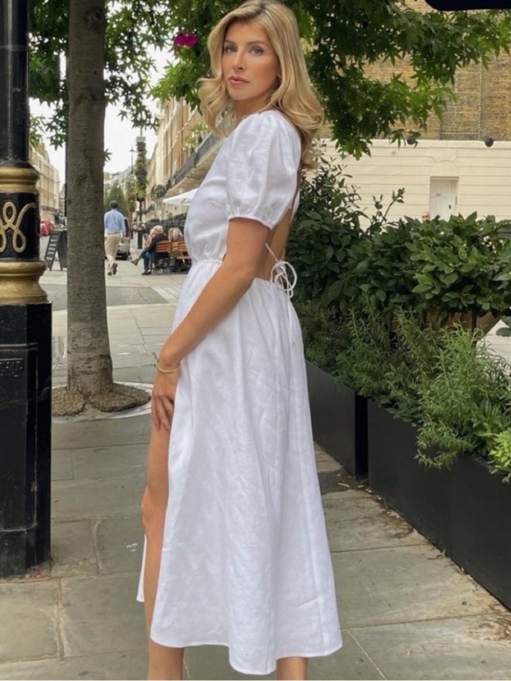 Reformation Anneliese Linen Dress in White